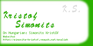 kristof simonits business card