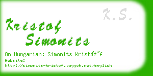 kristof simonits business card